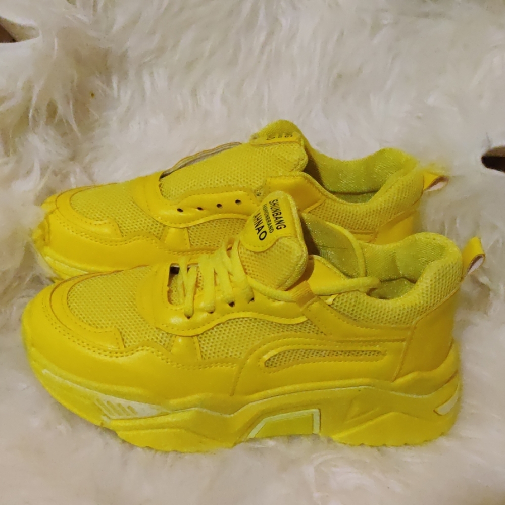 Yellow sneakers new never worn